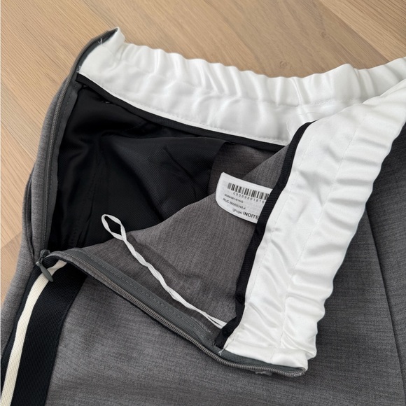 Zara Side Stripe Double Waistband Wide Leg Pants Heather Grey NWT Small - Picture 8 of 10